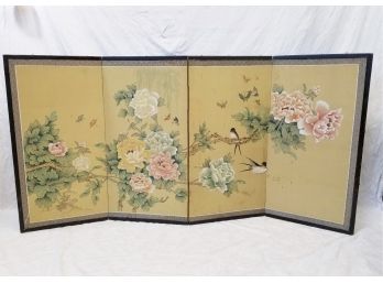 Vintage 4-panel Asian Silk Screen