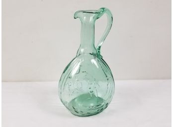 Antique Fislerville Glass Works Jenny Lind Hand-blown Glass Pitcher
