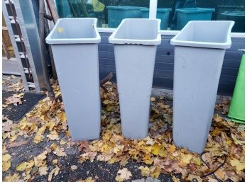Commercial Slim Trash Cans Rectangular Garbage Cans