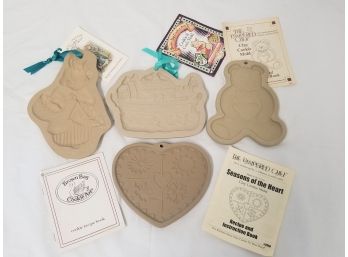1990's Brown Bag Cookie Art & Pampered Chef Clay Christmas Holiday Cookie Molds