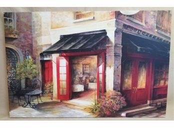 'table For Two' Bistro Stretched Canvas Painting