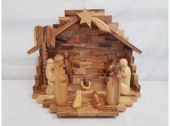 Hand Carved Olive Wood Nativity Scene - Made In Bethlehem