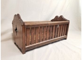 Vintage Primitive Wood Doll Crib