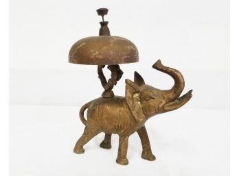 Antique Brass Elephant Hotel Reception Counter Top Bell 6'