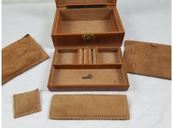 Vintage Rumpp Leather Jewelry Box With Original Key