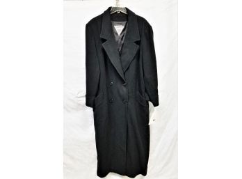 NEW Women's Marvin Richards Black Long Wool Coat Lined  Size 24