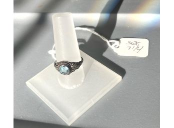Charming STERLING RING With Blue Stone