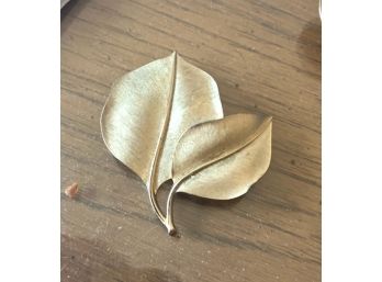 Awesome DOUBLE LEAF PIN By 'TRIFARI'