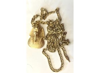 Gold Tone PHAROAH On Gold Tone Chain, A Must See!!