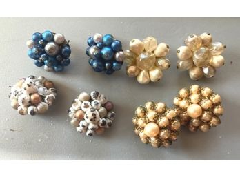 FOUR Pairs Of Vintage Clip Earrings