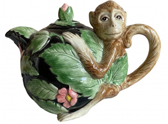 Fitz And Floyd , Ceramic Monkey Tea Pot.