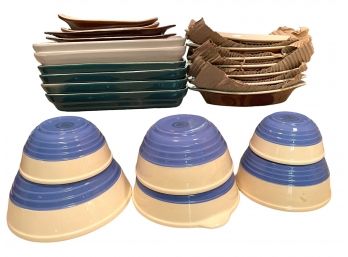 Collection Of 23 Pottery Ovenproof Cookware And Serving Dishes.