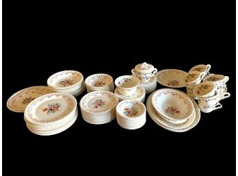 Vintage Edwin M. Knowles, Semi Vitreous China Set For 12 With 104 Pieces.