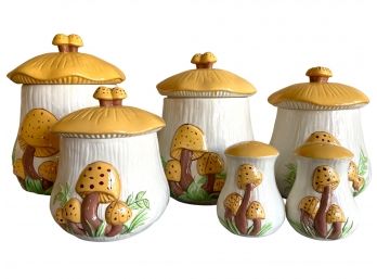 Vintage Arnels Pottery, Mushroom  Containers Set.