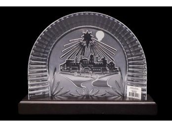 Waterford Crystal Holiday Decor With Wood Stand Made In Germany New In Box