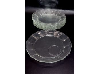 Set Of 8 Vintage Bormioli Italy Vitrosax Glass Plates
