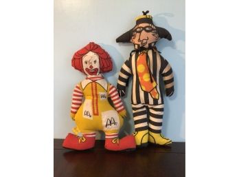 Vintage McDonalds Ronald McDonald And Hamburgler  Plush Toys