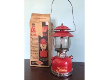 Vintage Red Coleman Lantern 200 A 195 In Original Box
