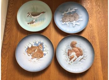Set Of 4 Hutschenreuther Animal Plates 1970s
