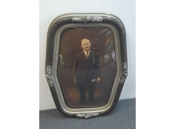 Early Framed Portrait Of Man In Bubble Frame