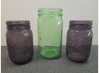 RARE Anniversary Ball Canning Jars Purple Green