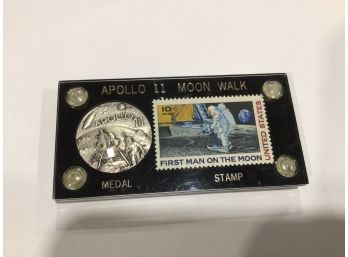 Apollo 11 Moon Walk Medal Stamp