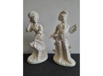 White Ceramic Figurine Lot Of 2