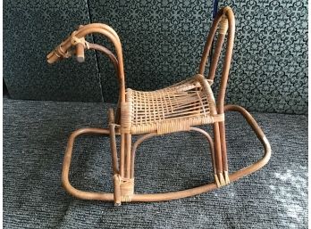 Vintage Wicker Rocking Horse