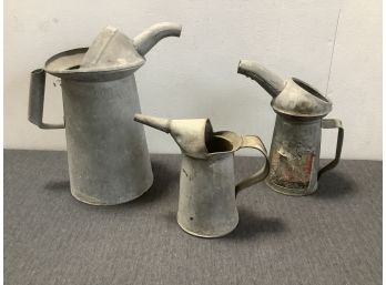 Three Piece Oil Can Lot