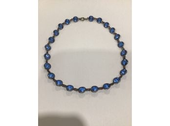 Vintage Blue Stone Choker Necklace