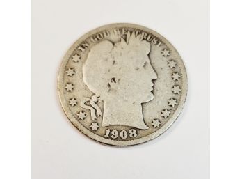 1908-S Barber Silver Half Dollar (better Date)