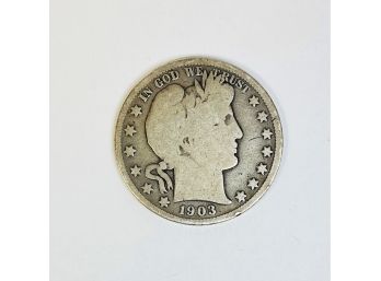 1903-s Barber Silver Half Dollar(better Year And Mint Mark)