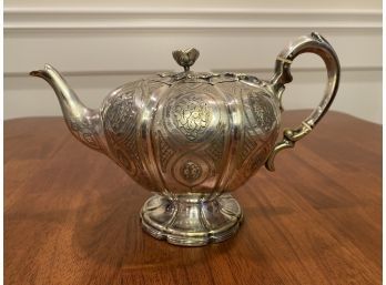 Beautiful Antique  Etched Teapot