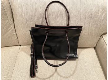Nice Black Lodis Leather Purse Trimmed In Red