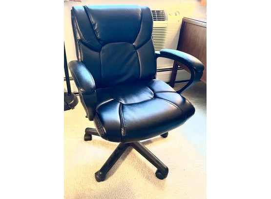 Montessa Black Leather Swivel Adjustable Office Chair