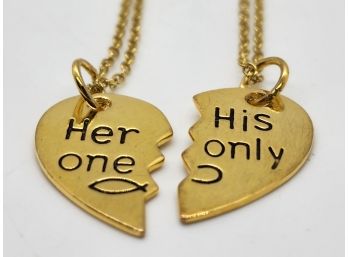 Yellow Gold Over Sterling Sweetheart Pendant Necklaces