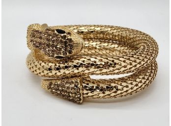 Gold Tone Austrian Crystal Snake Wrap Bracelet