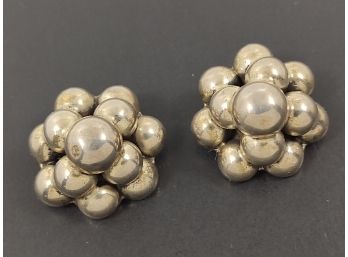 VINTAGE MEXICAN STERLING SILVER GRAPE CLUSTER EARRINGS