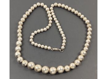 VINTAGE SOUTHWESTERN STERLING SILVER GRADUATED BEADS NECKLACE