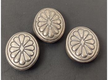 VINTAGE NATIVE AMERICAN STERLING SILVER CONCHO BUTTON COVERS
