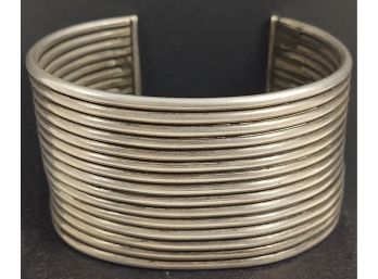 VINTAGE NATIVE AMERICAN HEAVY STERLING SILVER STACKED WIRE CUFF BRACELET 123 GRAMS