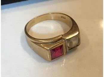 10K Men's Gemstone Ring Size 10