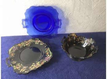 Glass Platter And Bowl Lot