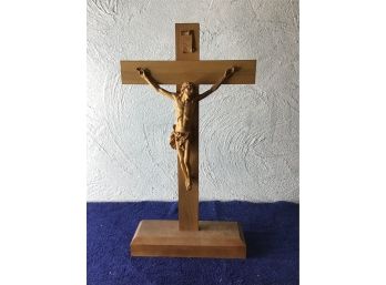 Wooden Jesus On A Cross Statue