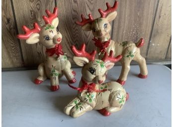 Holly Painted Reindeer Figures