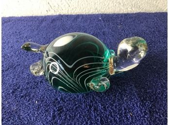 Glass Turtle Paperweight