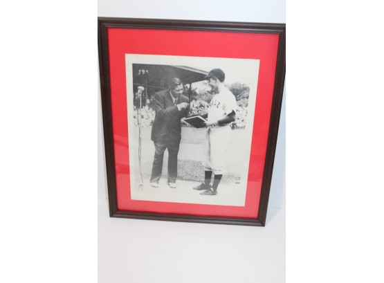 1948 Reproduction Photo Babe Ruth & George Bush Yale Baseball Captain (not Shippable)
