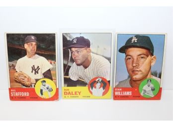 1963 Vintage Yankees Cards - Bill Stafford - Bill Daley - Stan Williams