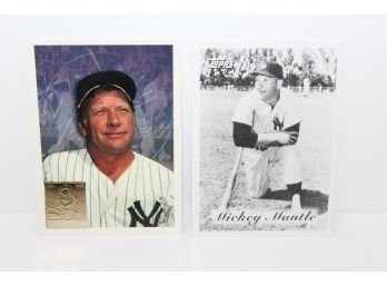 2 Mickey Mantle Throwback/reproduction Cards