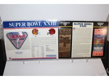 1989 Super Bowl XXIII SF 49ers Win Patch And 22Kt. Gold Ticket Replica